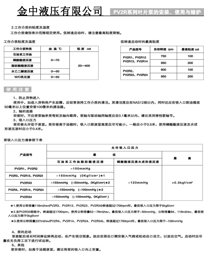 定量葉片泵