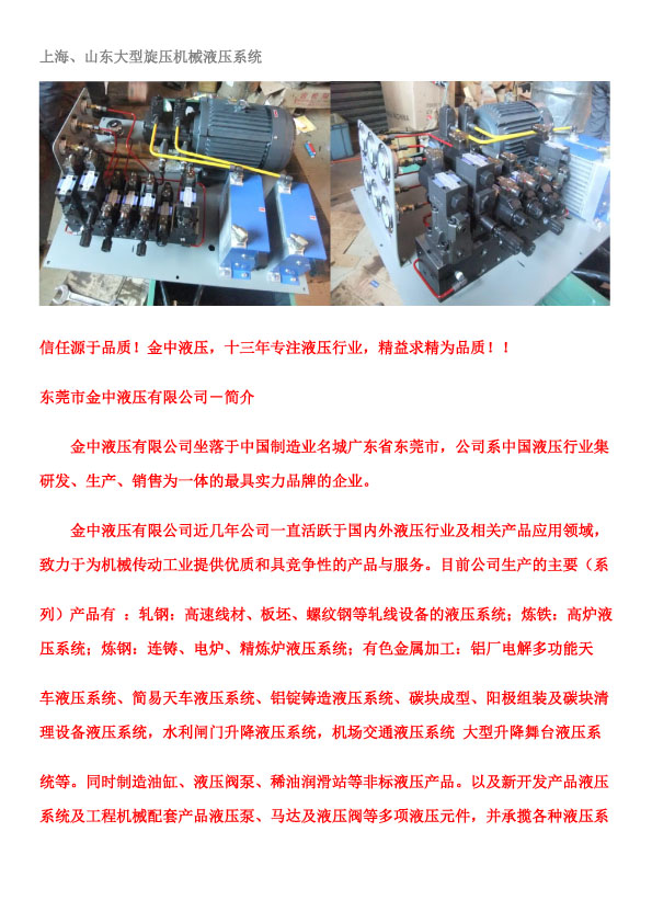 液壓系統(tǒng)設計，液壓站設計，液壓系統(tǒng)廠家， 十多年的液壓系統(tǒng)設計經驗，專業(yè)液壓系統(tǒng)廠家，電話：13925580728