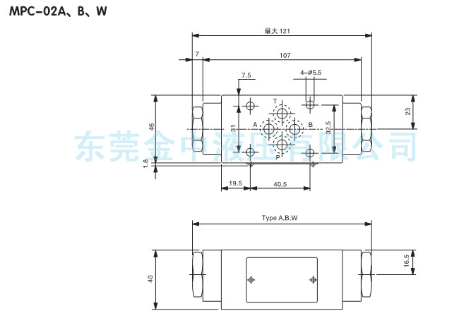 MPC-02疊加閥安裝尺寸|液壓閥